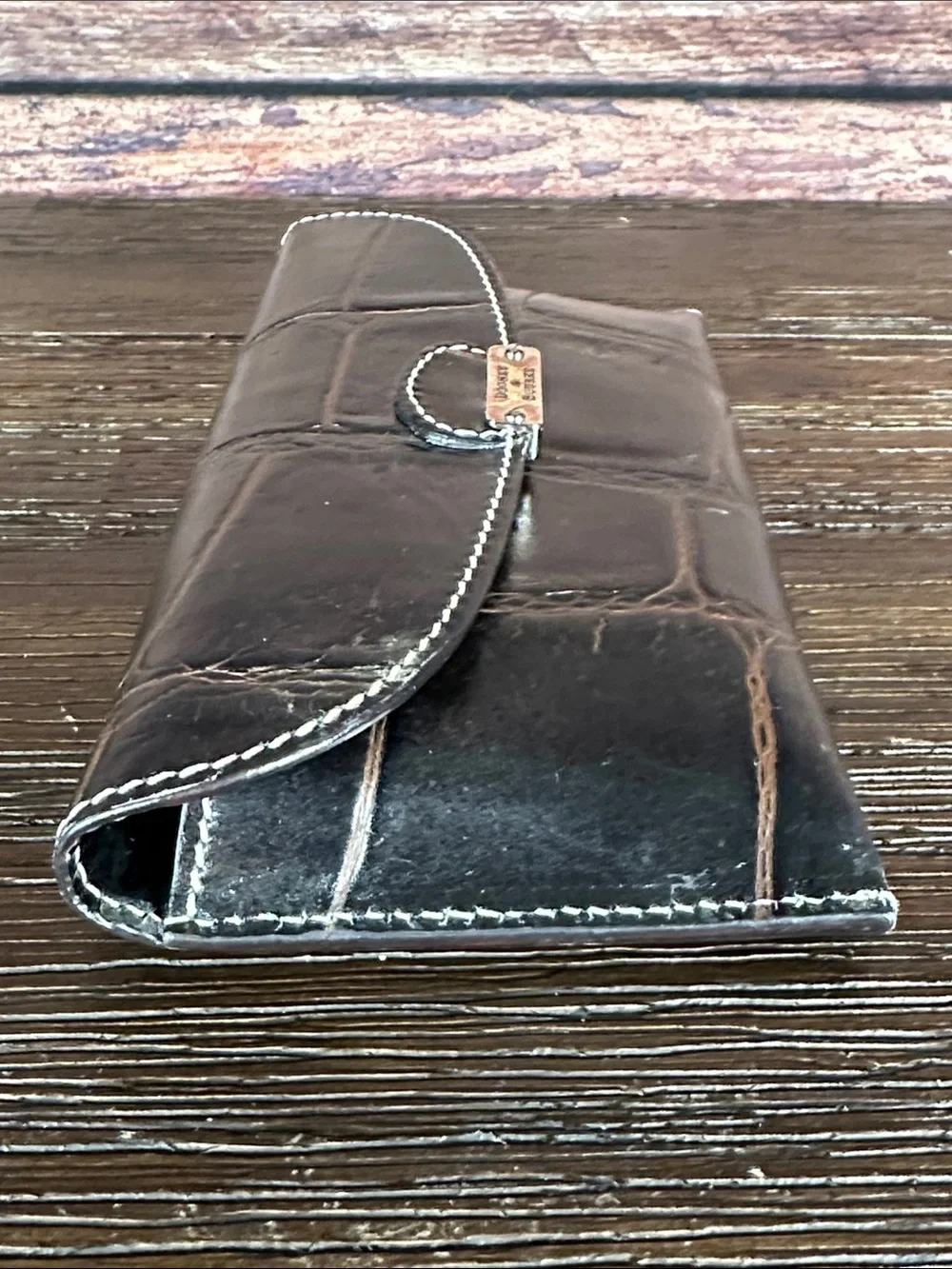 Dooney & Bourke Black Croc-Embossed Leather Sunglasses Case